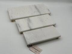 Beyaz 3'lü Mermer Sunumluk