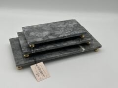 Gri 3'lü Mermer Sunumluk