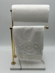 Beyaz-Gold Mermer Havluluk