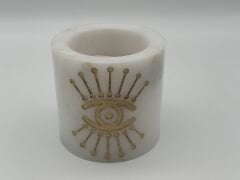 Göz İşlemeli Mermer Mumluk