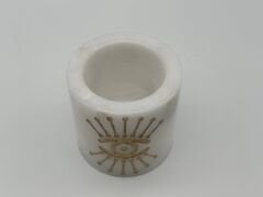 Göz İşlemeli Mermer Mumluk