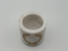 Çelenk İşlemeli Mermer Mumluk