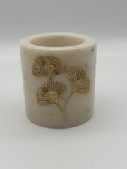 Çiçek İşlemeli Mermer Mumluk