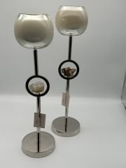 Beyaz Cam 2'li Şamdan