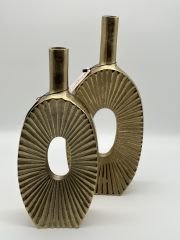 Gold 2'li İnce Ağızlı Döküm Vazo