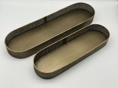 Eskitme Metal Oval 2'li Tepsi