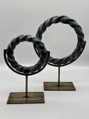 Gri 2'li Mermer Simit Obje