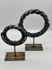 Gri 2'li Mermer Simit Obje