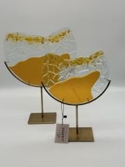 Turuncu Yarım Ay 2'li Cam Obje