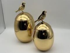 Gold 2'li Kuş Kapaklı Oval Kavanoz