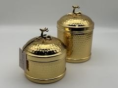 Altın Geyik Kapaklı 2'li Metal Kutu