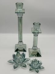 Yeşil Kristal 2'li Şamdan