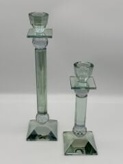 Yeşil Kristal 2'li Şamdan