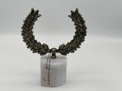 Eskitme Beyaz Mermerli 2'li Çelenk Obje