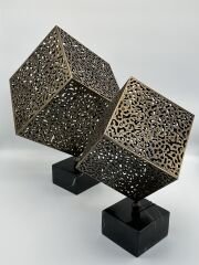 Eskitme 2'li Pirinç Küp Obje