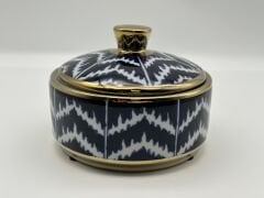 Lacivert Seramik Kapaklı Kutu