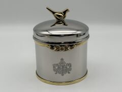 Kuşlu İtalyan Gümüş Oval Kavanoz