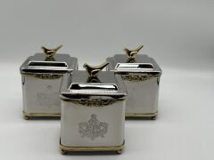 Kuşlu İtalyan Gümüş Kare Kavanoz