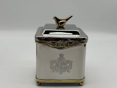 Kuşlu İtalyan Gümüş Kare Kavanoz