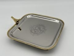 Kuşlu İtalyan Gümüş Sunum Tepsisi