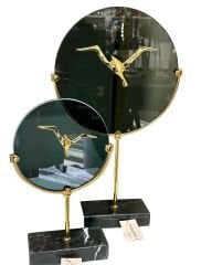 Füme Cam Büyük Kuşlu Disk Obje