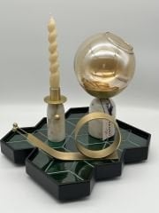 Studio Fav Beyaz Mermerli Şamdan