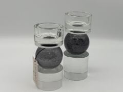 Füme Cam Silindir 2'li Şamdan