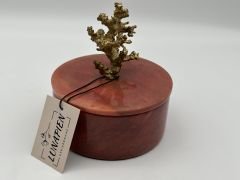 Kırmızı Mercan Kapaklı Mermer Kutu