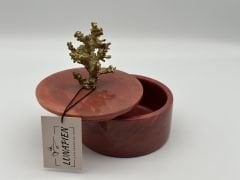 Kırmızı Mercan Kapaklı Mermer Kutu