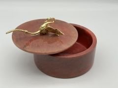 Kırmızı Filamingo Kapaklı Mermer Kutu