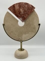 Pembe-Krem Mermer Disk Obje