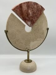 Pembe-Krem Mermer Disk Obje