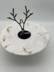 Beyaz Geyikli Mermer Sunumluk