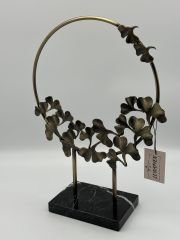 Eskitme Mermerli Yaprak Yuvarlak Obje