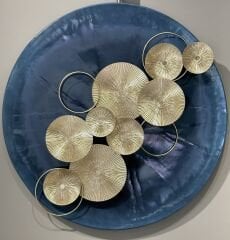 Mavi-Gold Yuvarlak Duvar Panosu