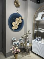 Mavi-Gold Yuvarlak Duvar Panosu