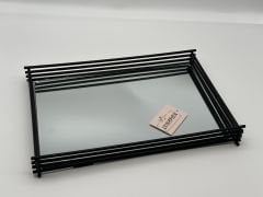 SİYAH AYNALI DEKORATİF TEPSİ