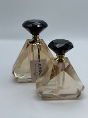 SİYAH-AMBER 2'Lİ KRİSTAL PARFÜM ŞİŞESİ OBJE