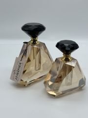 SİYAH-AMBER 2'Lİ KRİSTAL PARFÜM ŞİŞESİ OBJE