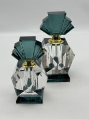 TURKUAZ 2'Lİ KRİSTAL PARFÜM ŞİŞESİ OBJE