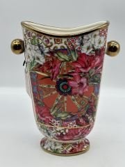 LİLYUM DESENLİ KULPLU ELİPS VAZO