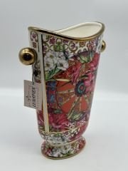 LİLYUM DESENLİ KULPLU ELİPS VAZO