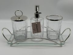 GÜMÜŞ-ŞEFFAF 4'LÜ BANYO SETİ