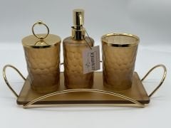 GOLD-BAL RENGİ 4'LÜ BANYO SETİ