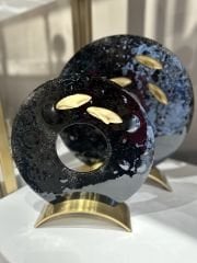 GOLD-SİYAH 2'Lİ KUŞLU DİSK OBJE