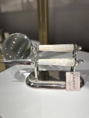 GÜMÜŞ SEDEF STANDLI BÜYÜTEÇ SET