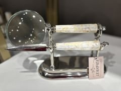 GÜMÜŞ SEDEF STANDLI BÜYÜTEÇ SET